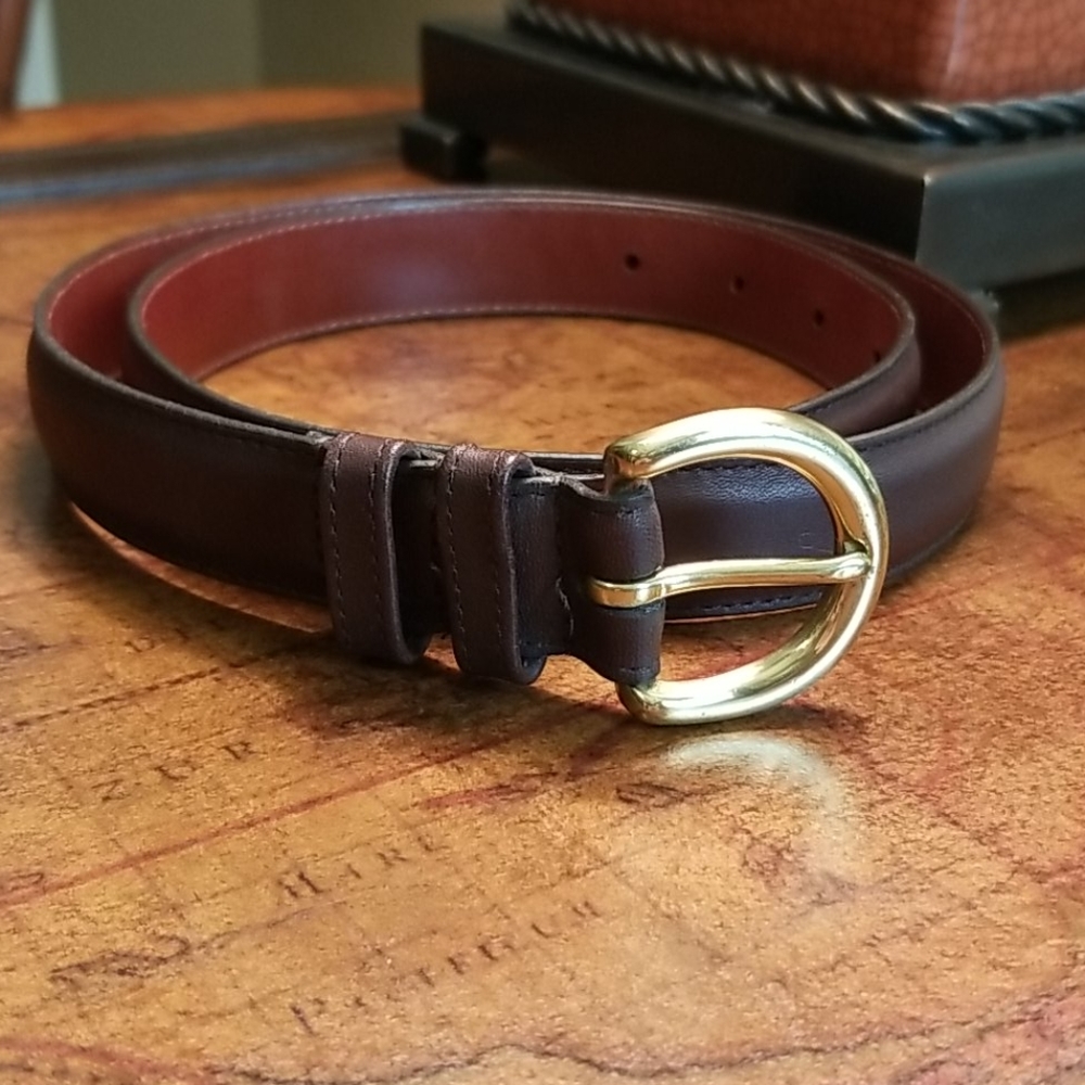 Coach Brown Leather/Brass Belt